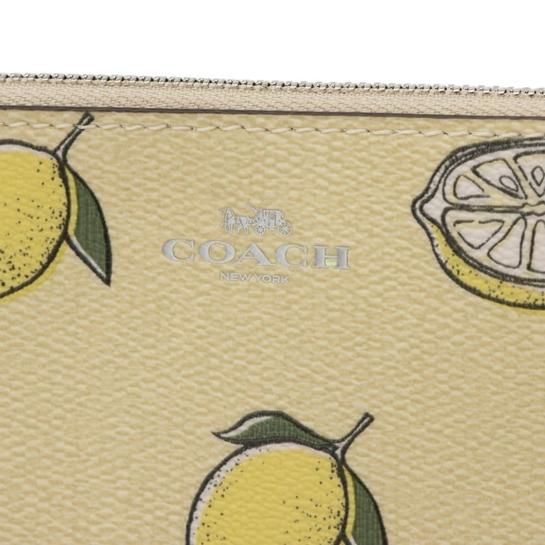 Coach Women's Small Corner Zip Wristlet with Lemon Print (Garden