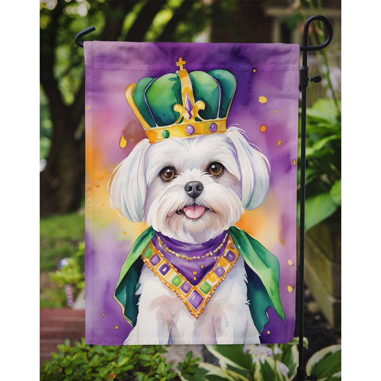 Maltese King of Mardi Gras Garden Flag 11.25 in x 15.5 in