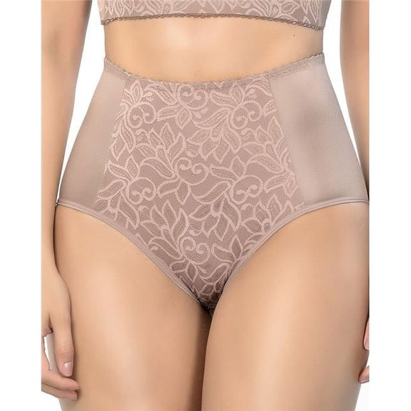 Tummy control panty in lace and spandex -  High waist -  Rose M
