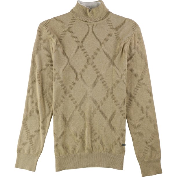 Tasso Elba suéter de punto de diamante para hombre, beige, grande