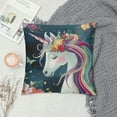 thumbnail image 2 of Creowell  Throw Pillow Cover Unicorn Wildflowers Decor Lumbar Pillow Case Cushion for Sofa Couch Bed, 2 of 5