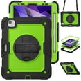 thumbnail image 1 of Case for iPad Air 5th Generation / iPad Air 4th Generation 10.9 inch with Screen Protector, 360 Degree Rotating Kickstand Hand Strap Shockproof Cover with Shoulder Strap, Lime PC, 1 of 7