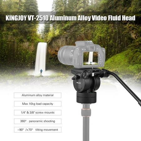 KINGJOY VT-2510 Video Fluid Head Hydraulic Damping Tripod Ball Head with 1/4