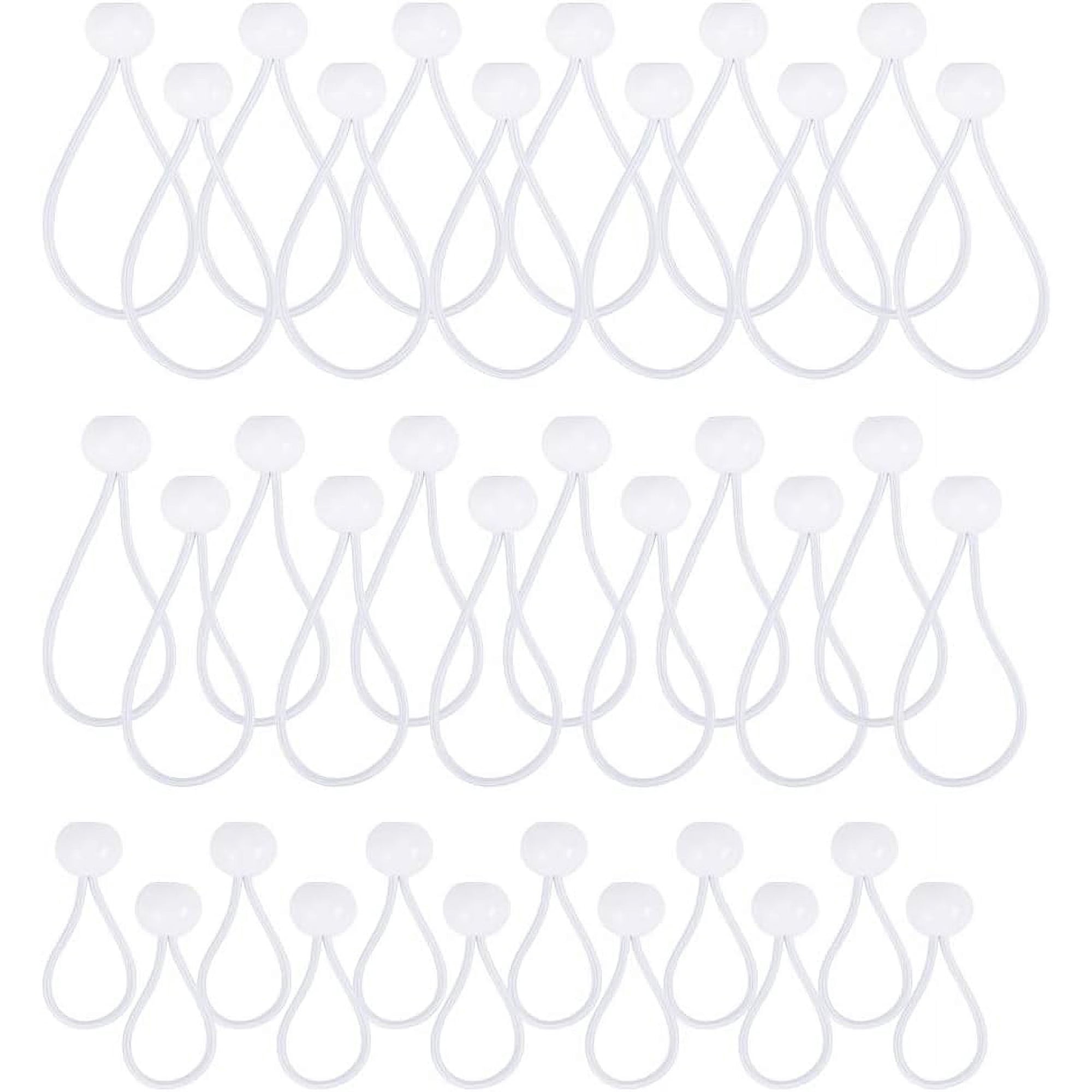 1 Set Ball Bungee Tie Down Cords for Tarp Canopy Shelter Wall Pipe White 36pcs/set for Handmade