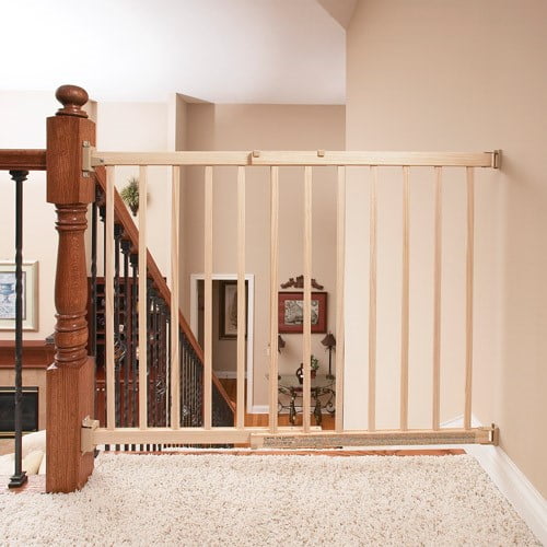 tall wooden stair gate