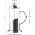 thumbnail image 3 of OVENTE French Press Coffee Maker 12 Ounce, 4 Level Stainless Steel Filter System & Heat Resistant Borosilicate Glass, Scoop included, Silver FSL12S, 3 of 10