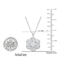 thumbnail image 2 of Dazzlingrock Collection Round & Baguette White Diamond Swirl Cluster Flower Pendant for Women with 18 Inch Silver Chain (0.50 ctw, Color I-J, Clarity I2-I3) in 925 Sterling Silver, 2 of 3