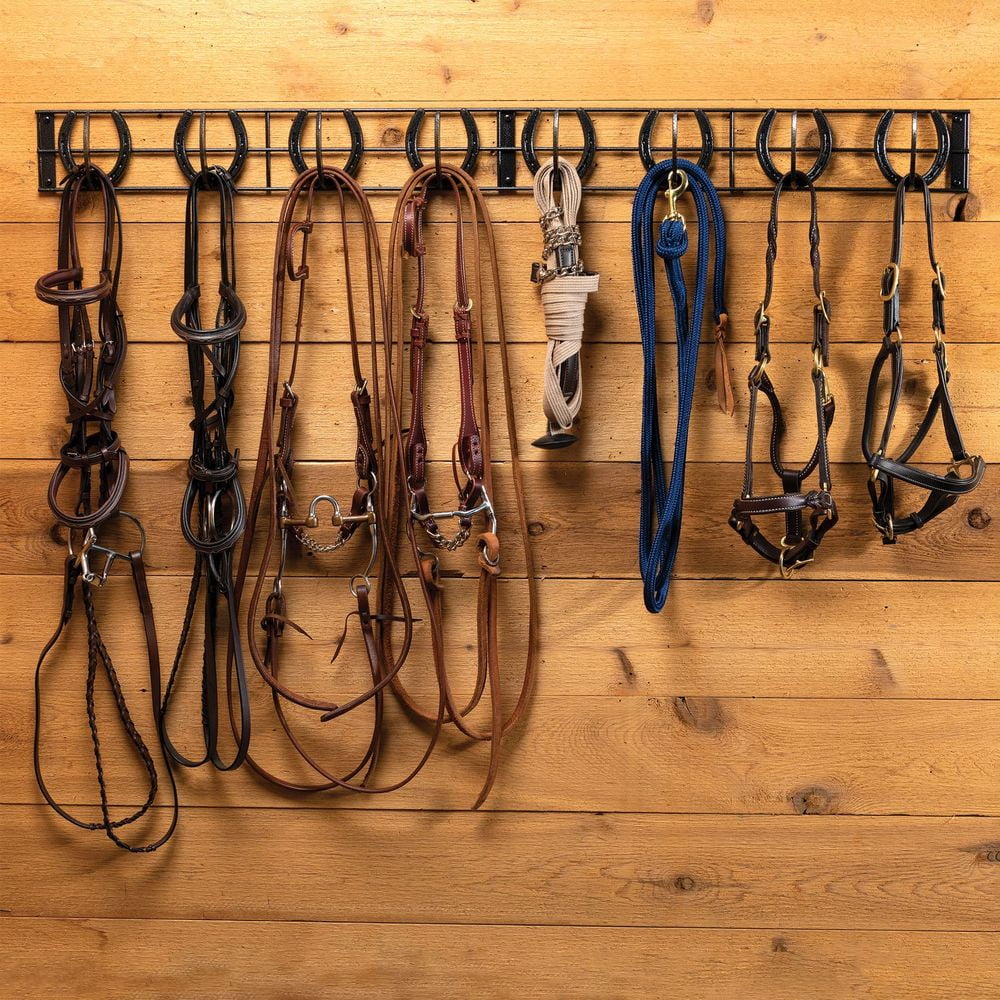 Easy-Up Pro Mountable Horseshoe 8 Hook Rack | Durable Horseshoe Design