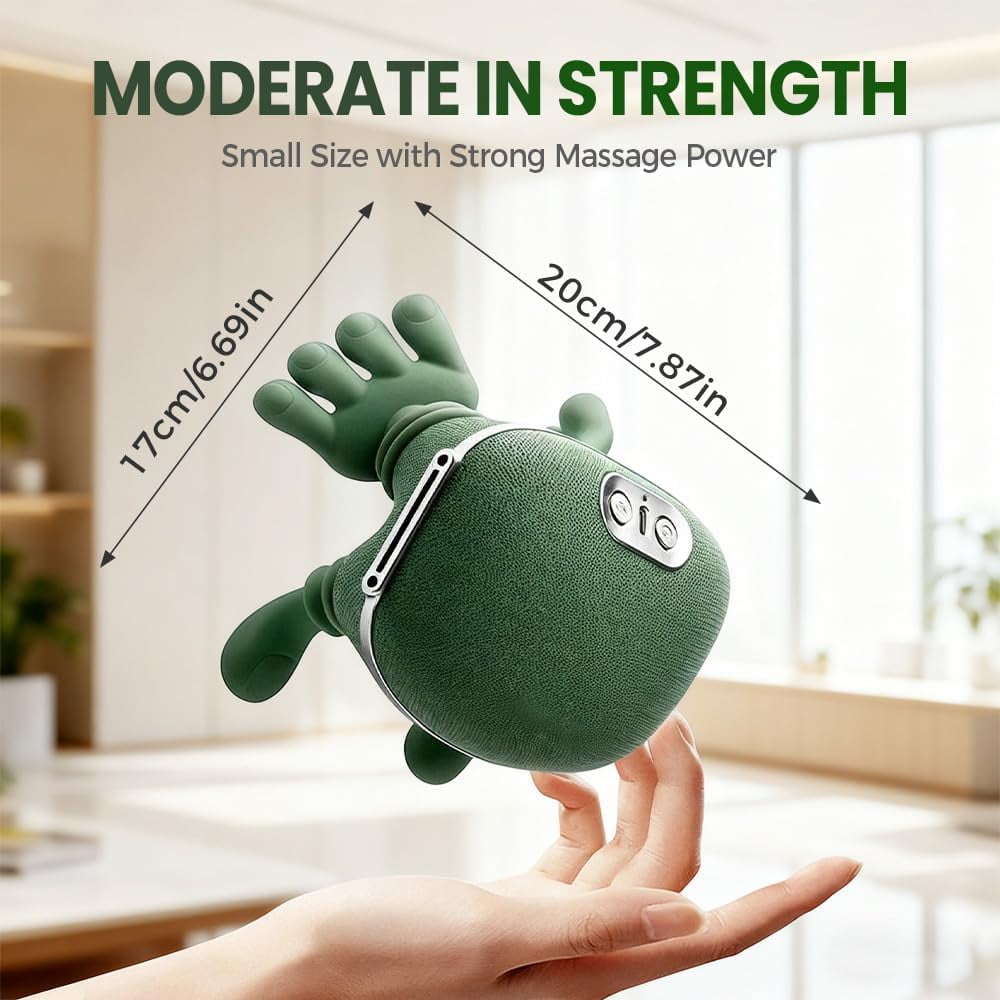 Bionic Hand Heating Neck & Shoulder Massager, Shiatsu Kneading Massage with Adjustable Heat for Home and Office Relaxation