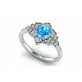 thumbnail image 6 of HeartsAndYou 2.2ct Natural Aquamarine Diamond Flower Milgrain Halo Ring 14k SOLID White Gold, 6 of 9