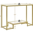 thumbnail image 2 of BOBOKY 42 Inch Console Table, Tempered Glass Entryway Table, Narrow Sofa Tables, 2-Tier Hallway Tables, Entrance Stand for Living Room Bedroom, 14"D x 42"W x 30"H,Gold, 2 of 6