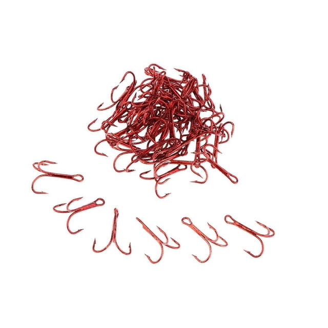 kurtrusly Fishing Treble Hooks Round Bend High Carbon Steel Treble Hooks 8