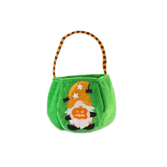 Bewildely Bolsa de regalo de Halloween con asa de tela Atmósferas temáticas Bolso de dulces de vacaciones Almacenamiento de embalaje Bolsa de bocadillos Kits de decoración para fiestas Verde Bewildely HA064966-03