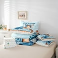 thumbnail image 6 of Manfei Happy New Year 7-Piece Bedding Comforter Set,Happy Christmas King Bedding Sets,Blue White Bed Sheets For Girl Boys,Breathable Home Decor Reversible, 6 of 8