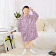 thumbnail image 6 of Wearable Blanket with Sleeves and Pocket Oversized Hooded Sweatshirt 3-14 YR Cartoon Mermaid Pattern S, 6 of 7