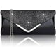 thumbnail image 1 of Bolso de mano de sobre ZHCH con lentejuelas brillantes plateadas para mujer negro, 1 of 5