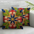 thumbnail image 3 of Leisuo Throw Pillows Cover Blue Portuguese Tiles Green Pattern Vintage Watercolor Floral Cushion Case for Fall Home Decor white, 3 of 5
