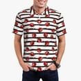 thumbnail image 1 of Balery Ladybugs on Black and White Striped1 Camisa Polo de Hombre con Estampado, de Manga Corta y Tejido Medio, Camisa Tipo Golf Polo-Medium, 1 of 6