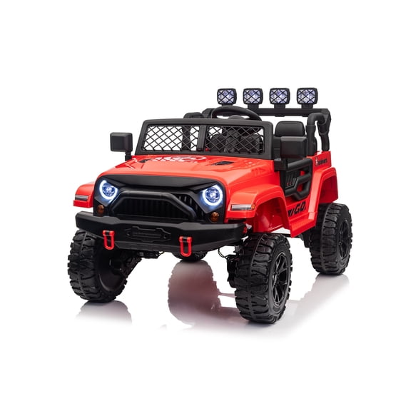 2 Seater Ride on Jeep 24V 4WD 4-EVA Wheel Remote Control LED Lights Music Suspension Spring Ages 3 