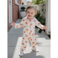 thumbnail image 6 of RUINIXCW Toddler Baby Girl Silk Stain Halloween Pajama Set Kids Fall Winter PJS Set Sleepwear Pumpkin Print Long Sleeve Button Down Shirt and Pants Set Homewear Loungewear, 6 of 9