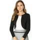 thumbnail image 1 of Cárdigan Crop Top Dobladillo Curvo Frente Abierto Bolero Encogimiento Hombros Para Mujer Negro L, 1 of 6