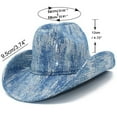 thumbnail image 3 of Fashion Flat Top Sequin Cowboy Hat For Outdoor Travel And Street Style Dress Wear, 3 of 4
