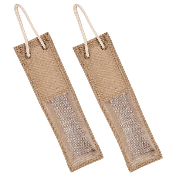 FOMIYES 2Ud Bolsa Para Botella De Vino Con Duradero Y Asa Beige Para Regalo Y Almacenamiento