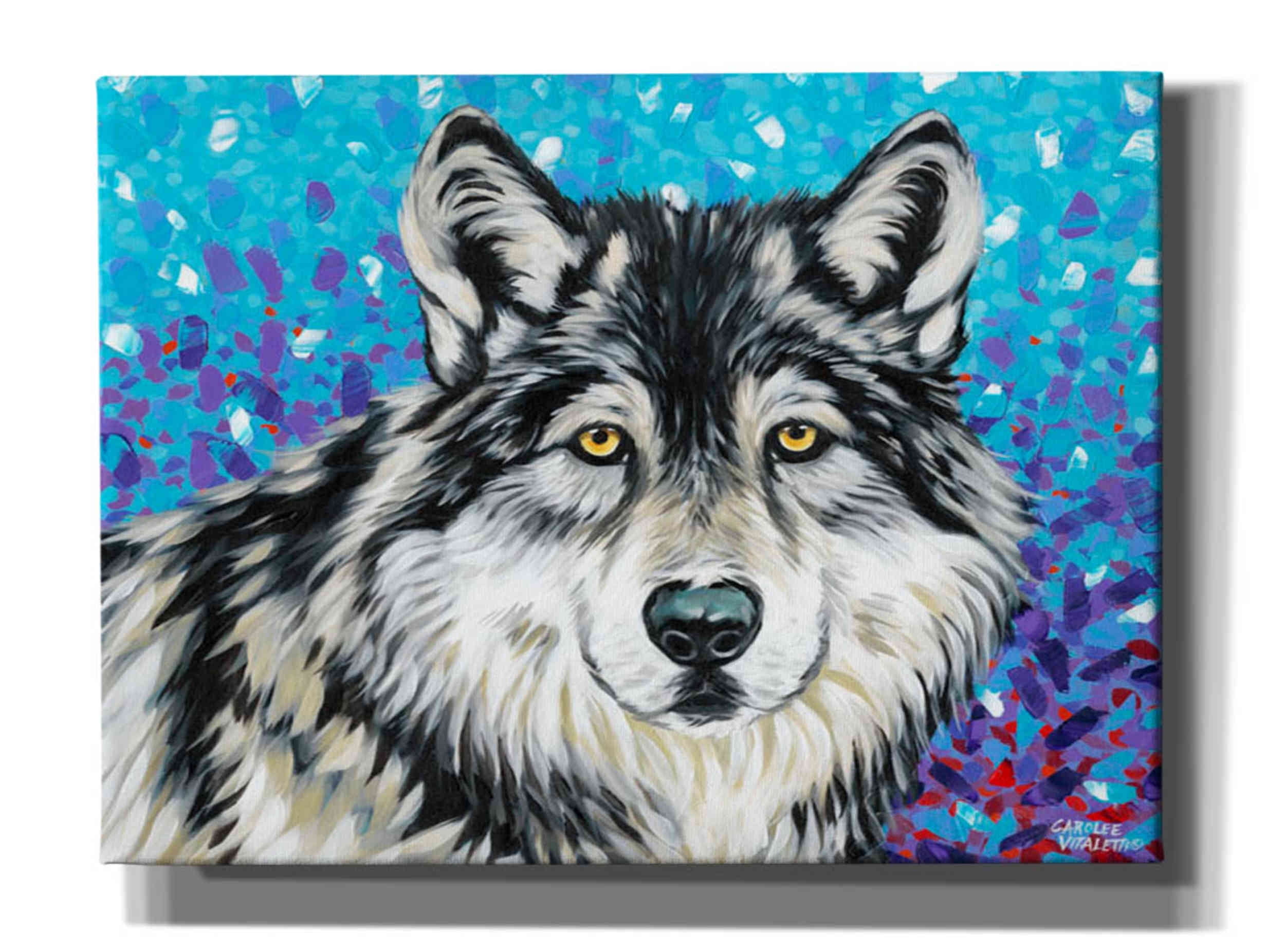 Epic Graffiti 'Grey Wolf II' by Carolee Vitaletti, Canvas Wall Art