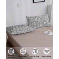 thumbnail image 4 of White Grey Spring Floral Pillow Covers King Size, Summer Flowers Botanical Soft Bed Throw Pillowcases Breathable Cooling Long Lumbar Body Pillow Sham Cover for Bed Sofa 20''x40'', 4 of 7