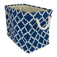 thumbnail image 1 of Papelera de poliéster Design Imports Lattice azul marino rectangular mediana, 1 of 2