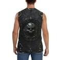 thumbnail image 4 of Fotbe Ornate Dark Skull Book Men's Camiseta sin Mangas Estampada para Hombres, Playera Casual para Gimnasio, Entrenamiento, Playa-3X-Large, 4 of 7