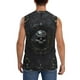 thumbnail image 4 of Fotbe Ornate Dark Skull Book Men's Camiseta sin Mangas Estampada para Hombres, Playera Casual para Gimnasio, Entrenamiento, Playa-XX-Large, 4 of 7