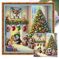 thumbnail image 1 of Hilo Algodón Ecológico Bordado Punto Cruz Pingüinos Navidad Con 11CT 50x50cm, 1 of 9
