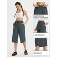 thumbnail image 3 of BALEAF Women's Hiking Pants Capri Wide Leg Lightweight Pants Plus Size UPF50+ Quick Dry Casual Sweatpants Walking Gray M, 3 of 7