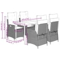 thumbnail image 4 of vidaXL 5 Piece Garden Dining Set with Cushions Grey Poly Rattan, 4 of 5