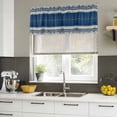 thumbnail image 4 of 2 Pack Navy Blue Boho Valances for Windows Bedroom Living Room Window Treatments, Vintage Ethnic Tribe Abstract Art Rod Pocket Valance Drapes Short Kitchen Curtains Over Sink 42"x18", 4 of 8