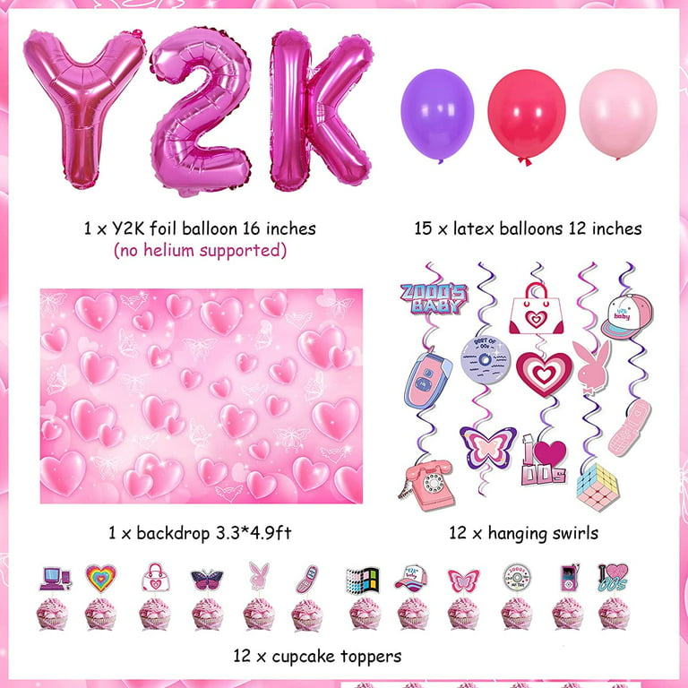 Y2k Party Decorations for Girls, Y2k Birthday Party Decorations