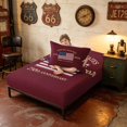 thumbnail image 4 of Manfei US Flag Twin Sheets, Patriotic 1776-2026 Anniversary Bedding, Burgundy, Navy Reversible 3pcs (1 Flat Sheet, 1 Fitted Sheet and 1 Pillowcase), 4 of 6