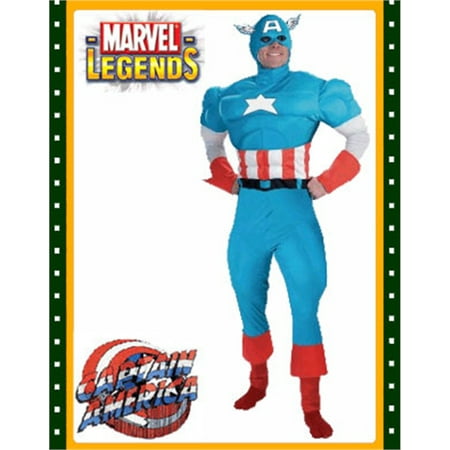 Captain America Deluxe Adults Costume with Muscles