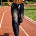 thumbnail image 7 of Dvprdro Mens Denim Wide Leg Sweatpants Elastic Waist Open Bottom Drawstring Sweat Pants Loose Fit Casual Athletic Trousers Washed Joggers with Pocket, 7 of 7