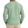 thumbnail image 5 of Havenx Mens Slub Cotton Linen Polo Shirts Long Sleeve Button Down Polo Shirts Collared T Shirts Soft Lightweight Summer Ultra Comfortable Clothing,Mint Green L, 5 of 7