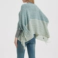 thumbnail image 7 of Hauaitttt Women Fashion Fringe Spring and Autumn Winter Batsleeve Sweater Pullover Striped Cape Sweater Shawl Top Cloak for Women with Hood and Pockets Warm Shawl Wraps for Women Wrap Sweater Long, 7 of 7