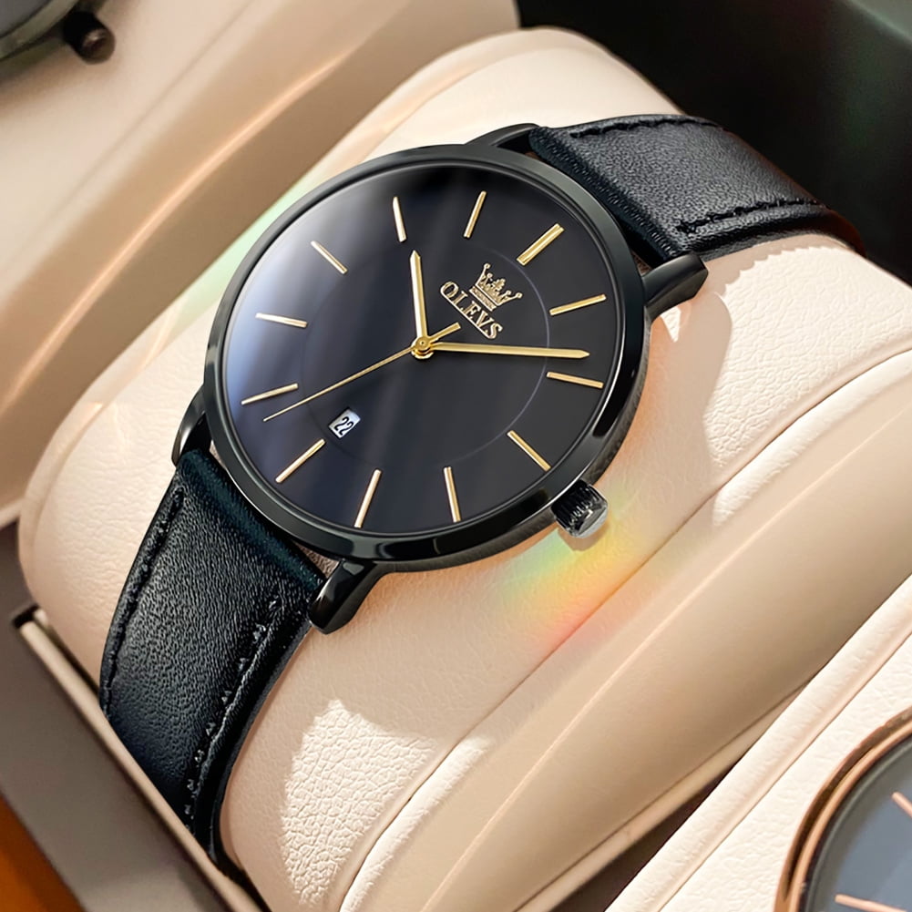 OLEVS Watches for Women Waterproof Womens Wristwatches Analog Quartz Ultra Thin Watches Leather Strap Watches with Date Calendar Ladies Watches Gifts Reloj para Mujer