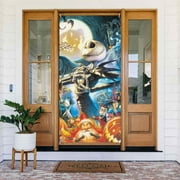 The Nightmare Before Christmas Door Cover Decorated Banner Tapestry Home Decoration Holiday Party Supplies Door Banner Porch Sign Banner 72.8 x 35.4 Inch