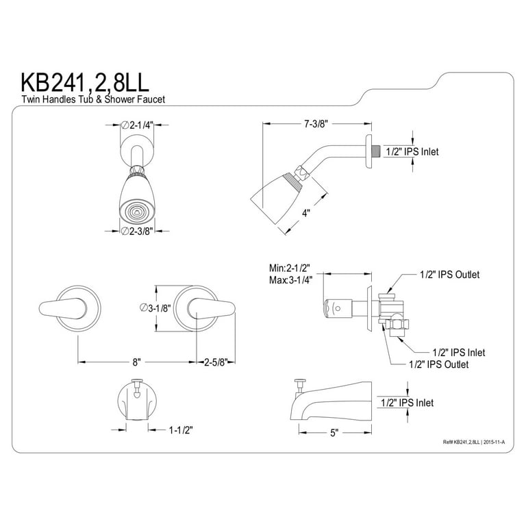 Kingston Brass KB241LL Legacy Tub and Shower deals Faucet