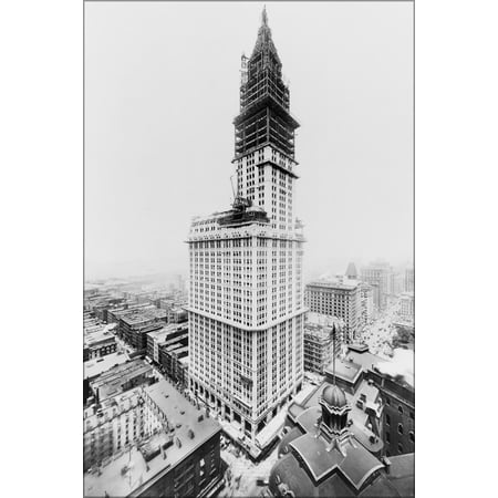 24"x36" Gallery Poster, The Woolworth Building on July 1, 1912, nearing completion