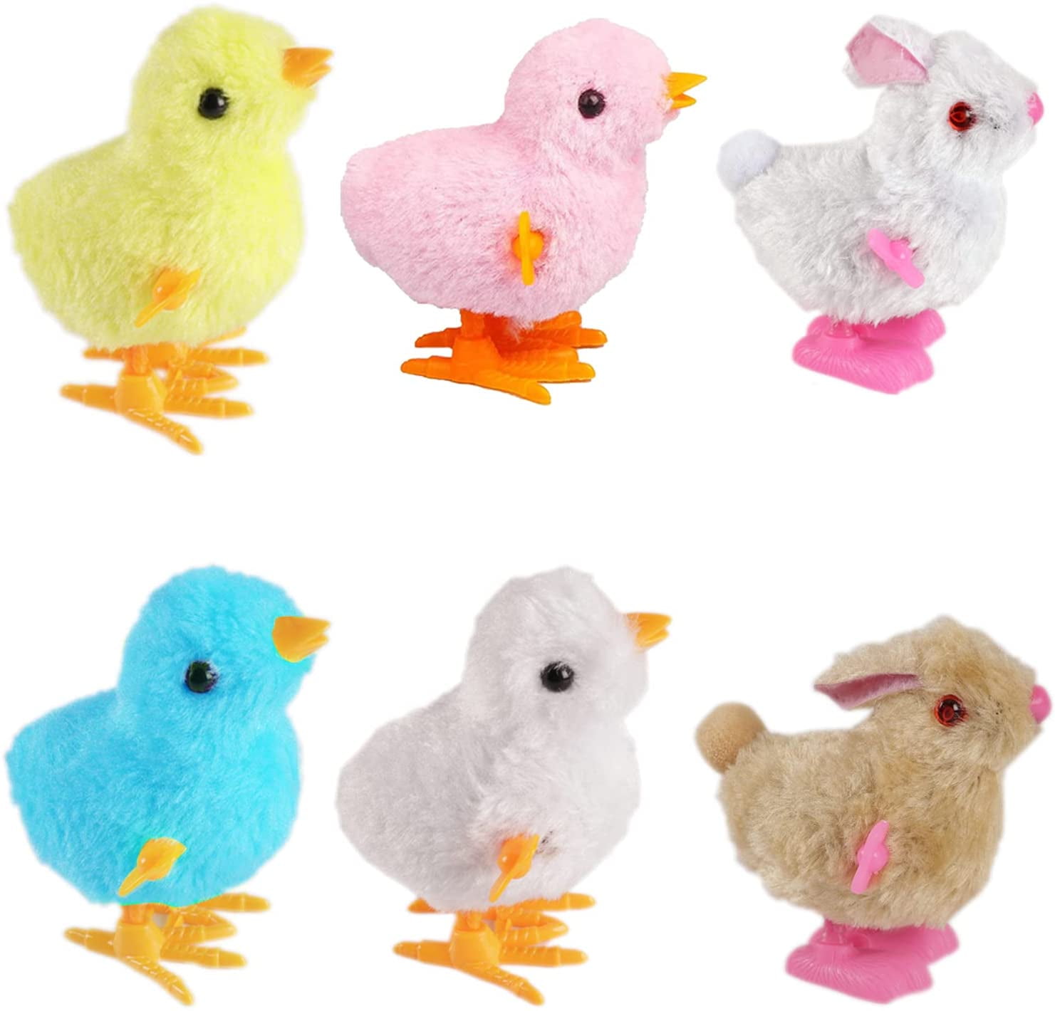 Bunny and Jumping Chick Wind Up Toys Novelty Chicken Hopping Windup Toy for Kids Toddlers，Easter
