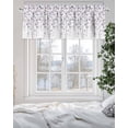 thumbnail image 5 of Flower Purple Valances for Windows Grey Cherry Blossoms White Background Valance Rod Pocket Light Filtering Short Window Treatments Curtains for Kitchen Bathroom Living Room Bedroom, 60 x 18 Inch, 5 of 7