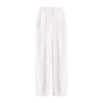 thumbnail image 4 of AILIYIL Oversized Pants Womens Casual Wide Leg Dress Pants High Waist Tailored Button Down Trousers With Pockets (White,S), 4 of 5