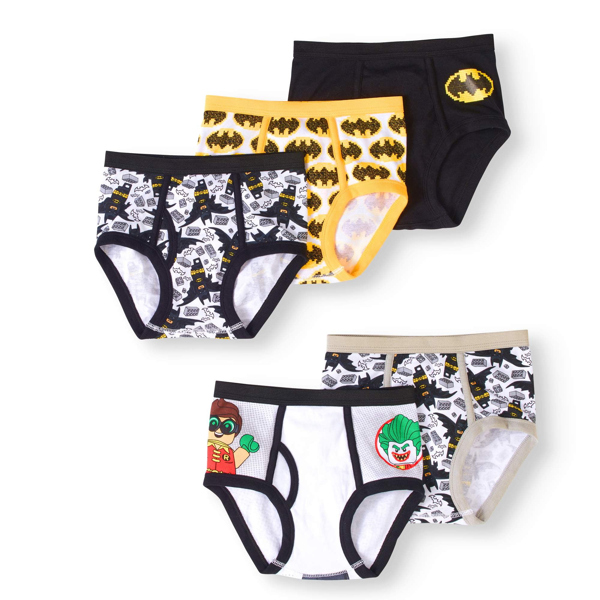 DC Comics Cotton Lego Batman Underwear Briefs FOR BOYS ASSORTED NEW! 5 PACK